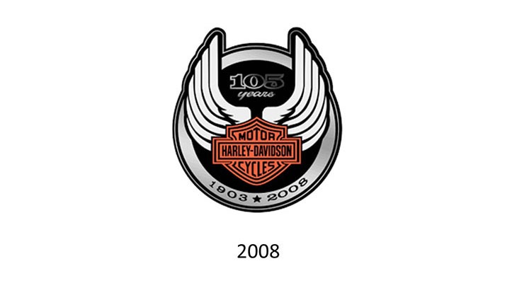 harley davidson logo anniversary 105 2008