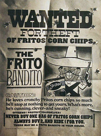 Frito Bandito Wanted, commercial advertising 1960s